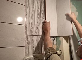 SIA DARAMVISU  - примеры работ: Flīzēšana keramogranits, marmors, 45° leņķi  - фото №14