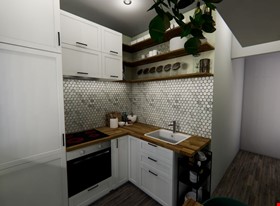 Krists B - darbu piemēri: Mazas virtuves interjera dizains - foto Nr.3