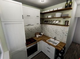 Krists B - darbu piemēri: Mazas virtuves interjera dizains - foto Nr.4