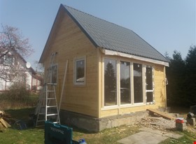 Māris V. - darbu piemēri: Koka karkasa vasarnīca 25m2 ar mansardu - foto Nr.1