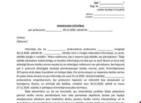 Jānis U. - darbu piemēri: Sūdzība virsprokuroram par prokurora lēmumu - foto Nr.1