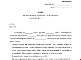 Jānis U. - darbu piemēri: Sūdzība prokuroram par prettiesiska VP izmeklētāja lēmuma atcelšanu - foto Nr.1