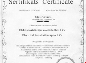 Uldis  - darbu piemēri: Kompitenci apliecinoši dokumenti elektrotehnikā - foto Nr.3