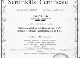Uldis  - darbu piemēri: Kompitenci apliecinoši dokumenti elektrotehnikā - foto Nr.2